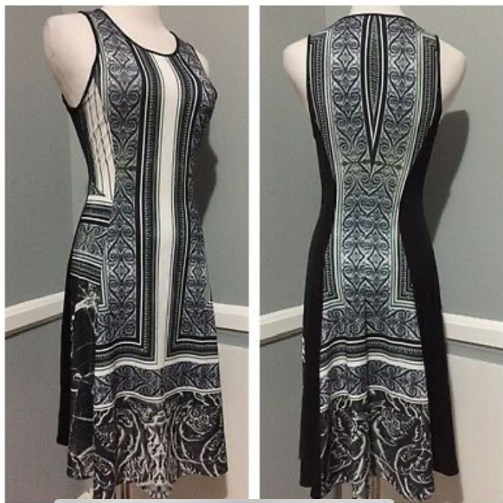 Clover Canyon dress with black/white graphic